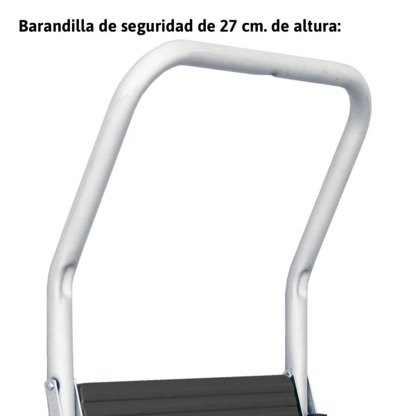 ES-TAB | Taburete de acero galvanizado con barandilla y peldaños cómodos